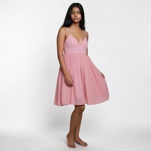 Aeropostale Pink Babydoll Dress M Flowy Empire Waist Coquette Cottagecore Lace